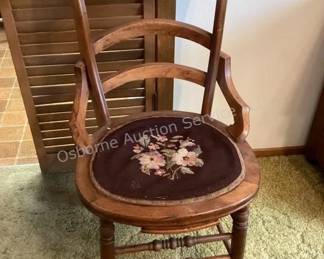 Needlepoint seat chair