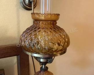 Amber glass wall sconce