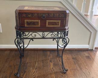 Box chest on iron stand