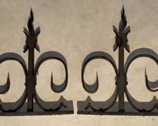 Wrought iron finials.