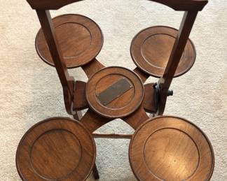 $95.00. Rare Antique Monoplane Folding Cake Stand, circa 1930's.