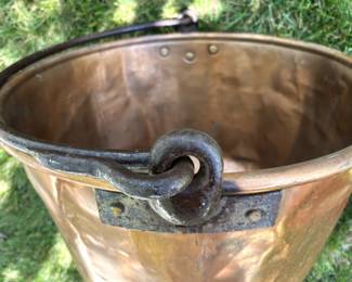 BUY IT NOW! $375.00. Antique Copper Apple Butter Kettle. 18" x 24" Dovetail joints, rolled rim, hand forged iron handle.
