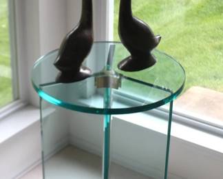 BUY IT NOW! $125.00. Glass Pedestal (chipped) 18" Dia. x 35" H.