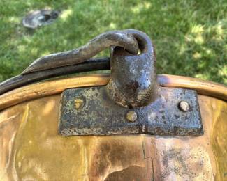 BUY IT NOW! $375.00. Antique Copper Apple Butter Kettle. 18" x 24" Dovetail joints, rolled rim, hand forged iron handle