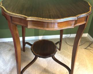 BUY IT NOW! $150.00. Antique Banded Round Table. 26 1/2" Dia. x 27" H.