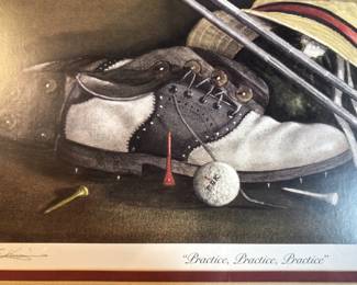 Golf print. "Practice, Practice, Practice"