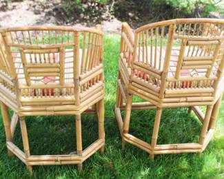 BUY IT NOW! $1,000. Eight Vintage 1970's Brighton Pavilion Style Bamboo Chairs.