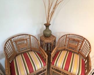 BUY IT NOW! $1,000. Eight Vintage 1970's Brighton Pavilion Style Bamboo Chairs.