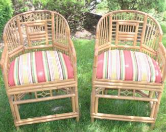 BUY IT NOW! $1,000. Eight Vintage 1970's Brighton Pavilion Style Bamboo Chairs.