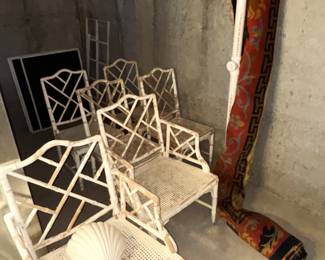 BUY IT NOW! $375.00. Six Chippy Cane Bottom Chairs. Great Look!