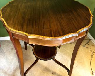 BUY IT NOW! $150.00. Antique Banded Round Table. 26 1/2" Dia. x 27" H.