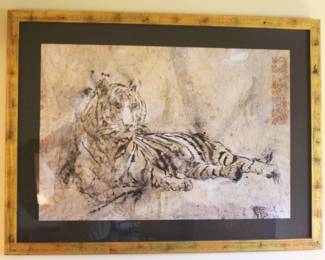 BUY IT NOW! $150.00. Gold Framed Tiger Print. 41 1/4" x 55"