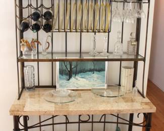 BUY IT NOW! $295.00. Bakers Rack w/Marble Shelf. 22" D x 50" W x 85" H.