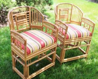 BUY IT NOW! $1,000. Eight Vintage 1970's Brighton Pavilion Style Bamboo Chairs.
