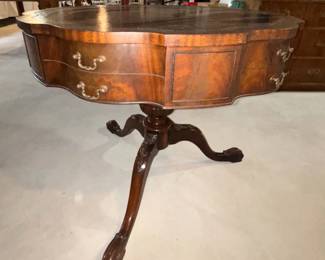 BUY IT NOW! $125.00. Piecrust Leather Top Table.