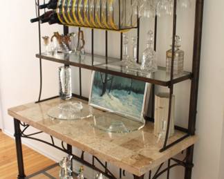 BUY IT NOW! $295.00. Baker's Rack w/Marble Shelf. 22" D x 50" W x 85" H.