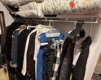 Closet is full. Pillows, bedding and new with tags clothing.