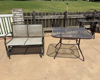 patio table and bench