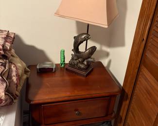 side table, fish lamp