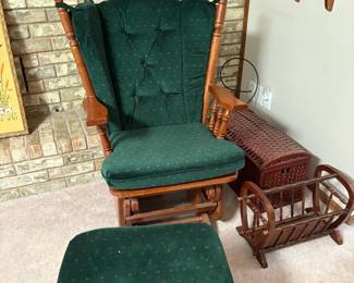 glider rocker with foot stool