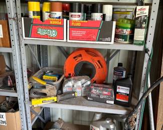 spray paing, chemicals, extension cords, staple guns, staples,