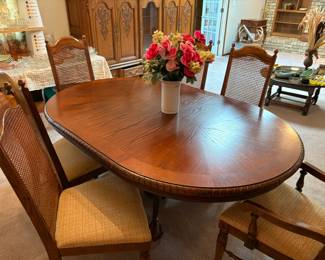 Dining Table with 6 chairs (1 captain), China Cabinet