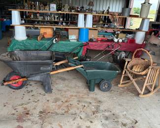 wheel barrow, garden cart