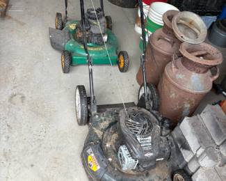 push mowers, cream cans, pavers
