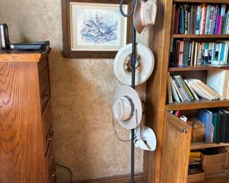 coat tree with hats