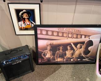 Led Zeppelin print, Willie Nelson