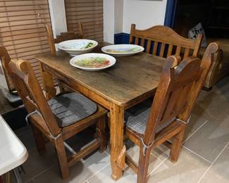 Breakfast set with chairs and bench 