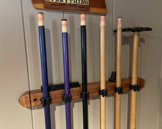 Detail of pool table accessories