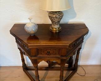 Antique Jacobean style oak games table