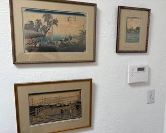 Utagawa Hiroshige (1797 - 1856) woodblock prints 'Shiba Atogayama' and 'Fujikawa BoBana' from 'The 53 Stations of the Tokaido' (1832-33) and Hiroshige II