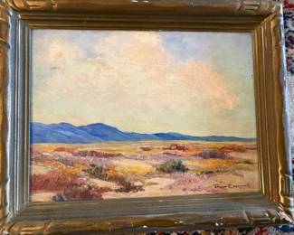 Joane Cromwell (CA 1895 - 1969) oil on board 'A Desert's Broad Expanse