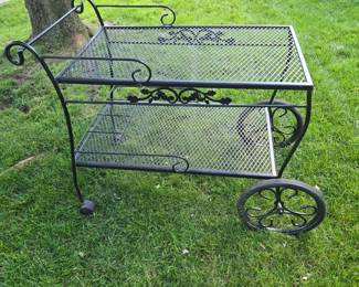 Wrought iron bar cart