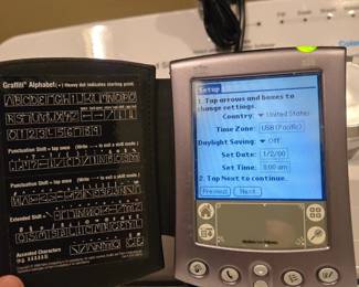 Palm Pilot powered on