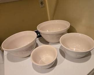 Longaberger Woven Traditions ivory mixing bowls