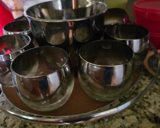 MCM silver ombre / fade glass set