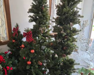 Topiary Christmas trees, small and large