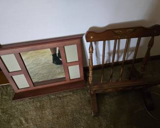 Mirror & magazine rack