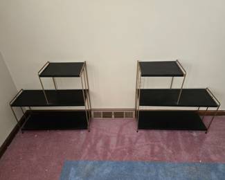 Vintage metal shelving units