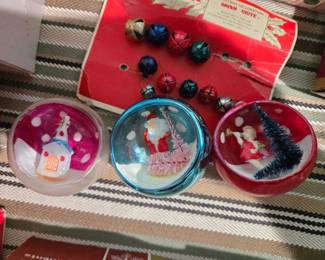 Vintage glass shadowbox ornaments