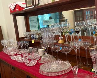 This is just some of the crystal, stemware and platters that we have
