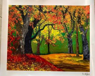 We have 30 prints and pencil drawings as old as the mid 1800’s to this modern print shown  - this is a David Najar 20x24” -price ranges are $15-$150

This mint condition David Najar print is $25