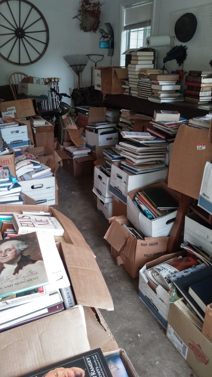 Books will be pulled out, sorted, and arranged for sale.