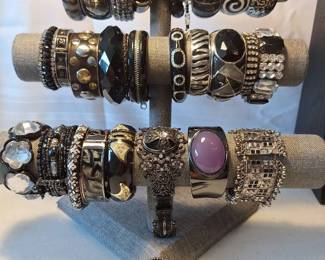 The Black And Silver Bangle Collection