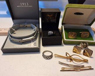 New in Box Mens Bracelet, Ring, Cufflinks and More