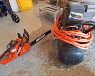 Task Force Air Compressor And Echo CS370 Chainsaw
