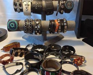 Leather Bracelets and a Couple Chokers